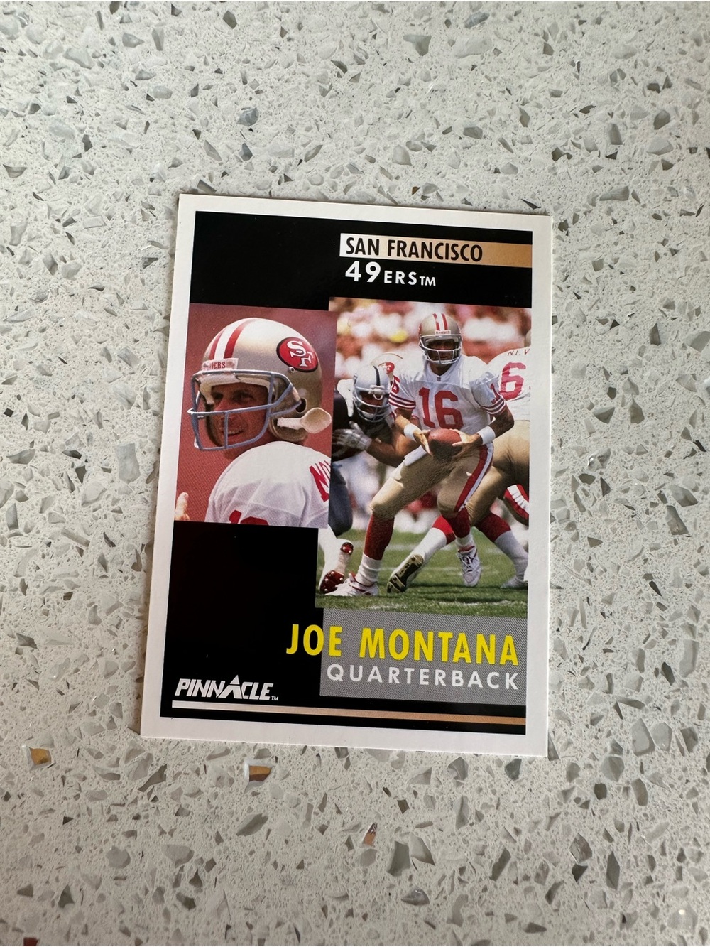 Joe Montana Pinnacle Football Card - Red & Gold